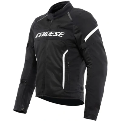 Image of DAINESE Air Frame 3 Tex Jacket, Summer Motorcycle Jacket with Detachable Windproof Lining, Man, Black/Black/White, 52