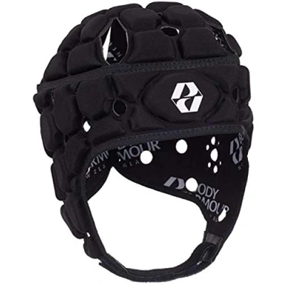 Image of Body Armour Ventilator Headguard Rugby Head Protection Scrum Cap (Medium Boys, Black)