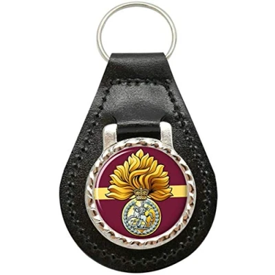 Image of Giftshop UK Royal Regiment of Fusiliers Badge, British Army Leather Key Fob