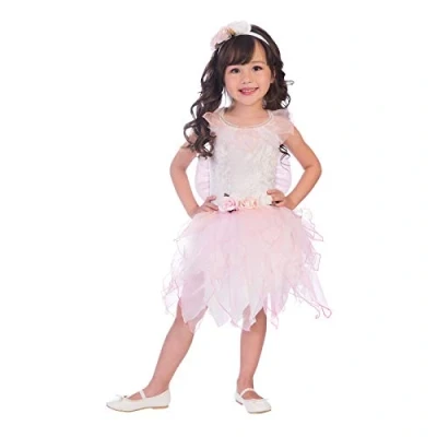 Image of amscan 9904097 Kids Rose Fairy Dress &amp; Headband Girls Fancy Costume Age: 6 8 Years