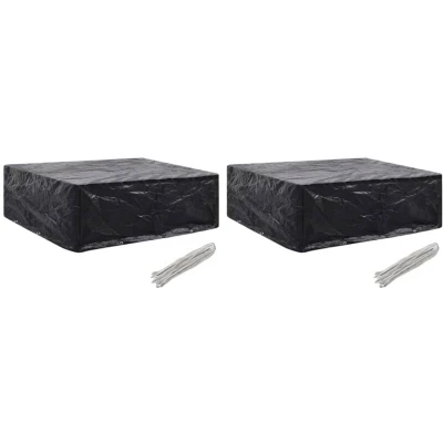 Image of vidaXL Garden Furniture Covers 2 pcs 8 Eyelets 250x210x90 cm