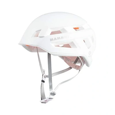 Image of Mammut Crag Sender Helmet Lightweight Climbing with Kevlar Reinforcements, White, 52 57 cm