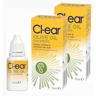 Image of Cl Ear Pharmacutical Grade Olive Oil Drops Easy Squeeze Bottle for Wax Removal, Itchy Soothing &amp; Dry Care, Blocked Solution Expert Audiologist Recommended 30ml (2 Pack)