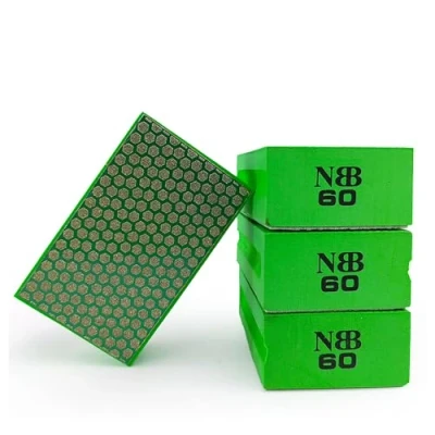 Image of NBB Diamond Sanding/Polishing Pad Hand Buffing Sanding Block with Foam Sponge Backing for and Grinding Sharp Edges Plane of Granite Marble Stone Glass Ceramic (4, 60#H)