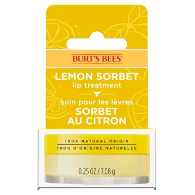 Image of Burt&#039;s Bees Lip Mask, Lemon Sorbet Treatment, Intense Repair with Vitamin C &amp; Jojoba Oil, 7.08g