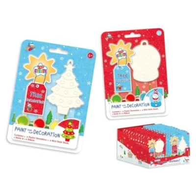 Image of Kids Create Paint Your Own Christmas Tree Decoration Santa Snow Globe Design