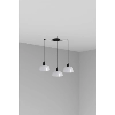 Image of Tatawin Medium Cluster Pendant Ceiling Light Black, Gloss White 3x E27