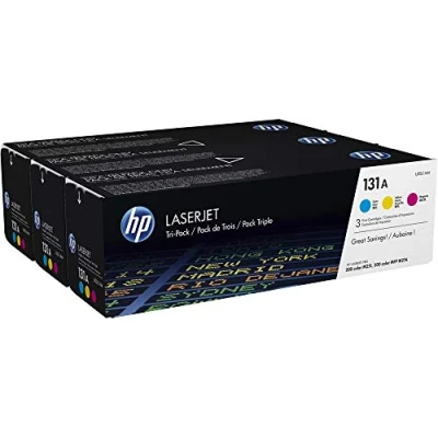 Image of HP 131A 3 pack Cyan/Magenta/Yellow Original LaserJet Toner Cartridges
