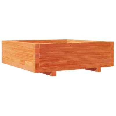 Image of vidaXL Garden Planter Wax Brown 80x80x26.5 cm Solid Wood Pine