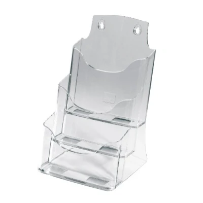 Image of SIGEL LH132 Table Top Literature Holder, for A5, with 3 compartments, uv resistant acrylic, clear, 1 Piece