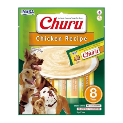Image of Churu Sticks by INABA Dog Treat Chicken Flavour (8 x 20g) / Soft &amp; Creamy Treat, Delicious Healthy Snack for Dogs, Food Topper, Pill Assist, Training Natural