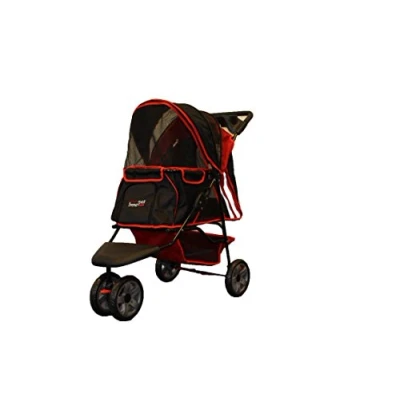 Image of pet Stroller ALL Terrain, IPS 01 Red/Black, dog carrier, trolley, Trailer, Innopet, Buggy. Foldable buggy, pushchair, pram for dogs and cats