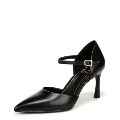 Image of Naturalizer Women&#039;s Court Shoes Amber Ankle Strap, Black Leather, UK 9, Wide Fit