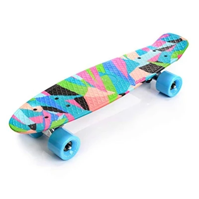 Image of Skateboard Retro 56 cm / 22 in Mini Cruiser Plastic Board Perfect Complete Vintage Skateboards Kids Boys Girls