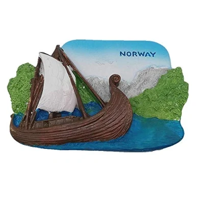 Image of 3D Viking ship Norway fridge magnet,Home &amp; kitchen decoration craft,Norway refrigerator magnet travel souvenir gift magnetic sticker
