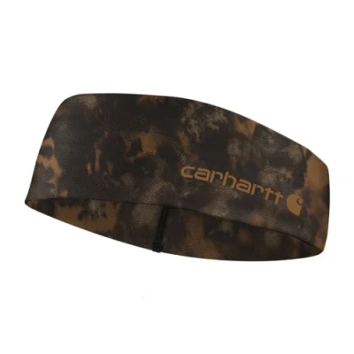 Image of Carhartt Force Lightweight Headband, Watercolor Camo Print brown/Dark Brown, One Size, Size