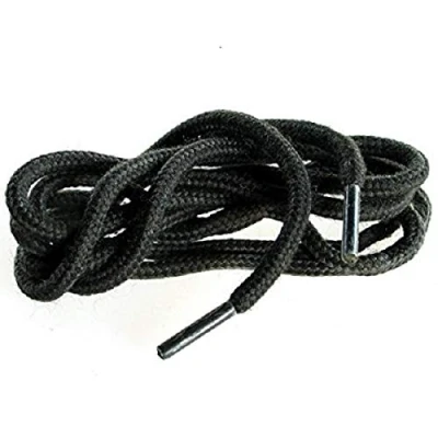 Image of 2 Pairs Of Round Black 75cm Boot And Shoe Laces 4mm Thickness
