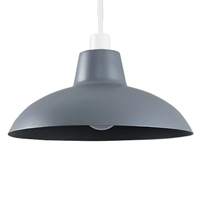 Image of MiniSun Retro Style Dark Grey Metal Easy Fit Ceiling Pendant Light Shade