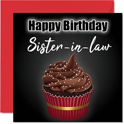 Image of Stylish Birthday Cards for Sister in law Cupcake Fun Happy Card from Brother, Gifts, 145mm x Sibling Greeting Gift