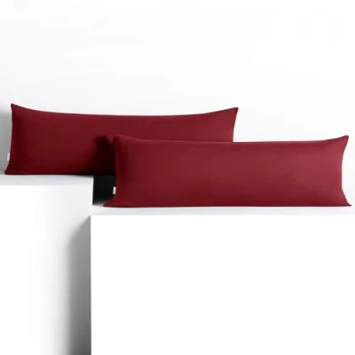 Image of DecoKing 2 pillowcases 40 x 200 cm cotton zip Bordeaux Amber