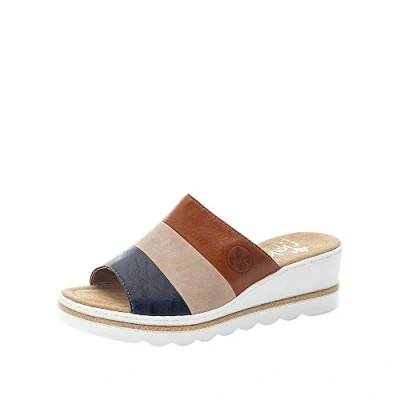 Image of Rieker Women&#039;s 67492 Sandal, Blue Combination, 8 UK