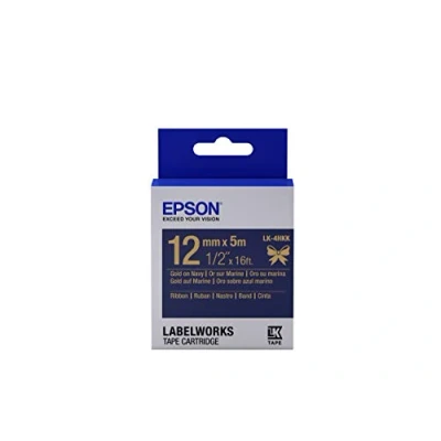 Image of Epson LK 4HKK Label Making Tapes (Gold on Navy, Satin, Epson, LabelWorks LW Z900FK QWERTY)