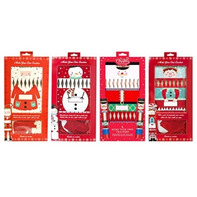 Image of 24 Make Your Own Christmas Crackers Santa Elf Snowman DIY Kit Children Kids Empty