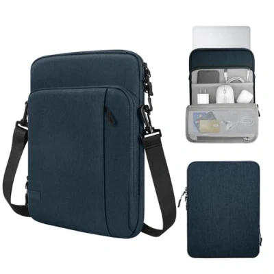 Image of MoKo Laptop Sleeve Bag for 13.3 14 Inch, Notebook Carrying Case with Pocket Fits New MacBook Pro M3/M2 14&quot; /13&quot; M2/M1 Pro/M1 Max 14.2 2023 2021/Air 13.6&quot; M2 2022, Surface 9/8 13&quot;, Indigo