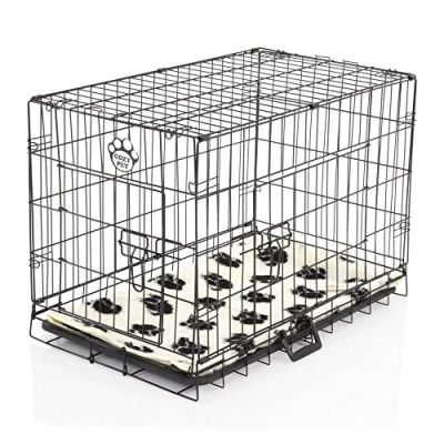 Image of Cozy Pet Dog Cage 30&quot; Black Inc Vet Bed ABS Tray Folding Puppy Crate Cat Carrier DCP30B + VB30C (We do not ship to Channel Islands.)
