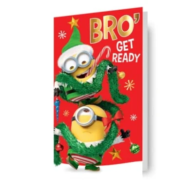 Image of Official Despicable Me Bro Christmas Card, Get Ready Brother Card