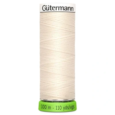 Image of Gutermann 723860 802 Sew All 100% Recycled Polyester Thread 100mtr, Eggshell, OSFA