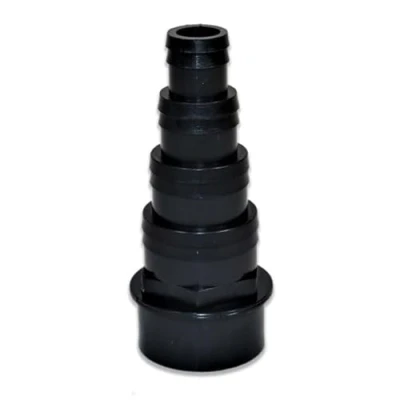 Image of 1.5″/43MM 4 Stepped Black HOSETAIL Solvent Weld KOI Fish Pond Tank Filter Pipe