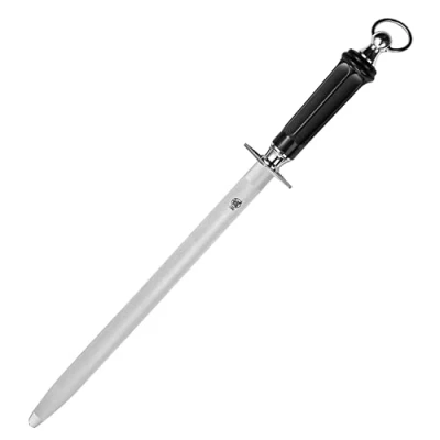 Image of MITSUMOTO SAKARI 12 inch Japanese Diamond Honing Steel, Professional High Carbon Flat Knife Sharpener Rod, Kitchen Sharpeners for Chef Knives, Blades, Pruning Shears