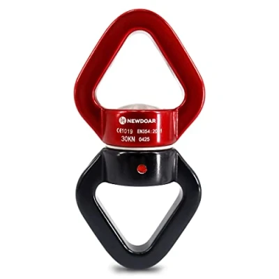 Image of NewDoar Swing Swivel,30KN CE Certified Micro Rotator Swivel Device for Aerial Dance/Yoga/Swing/Hanging Hammock/Rock Climbing Tree Arborist(Red Black)