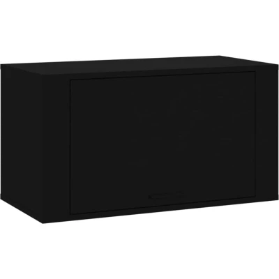 Image of vidaXL Wall mounted Shoe Cabinet Black 70x35x38 cm Engineered Wood