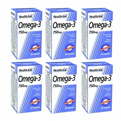 Image of HealthAid Omega 3 Pack of 6 x 60 Capsules (360 Capsules)