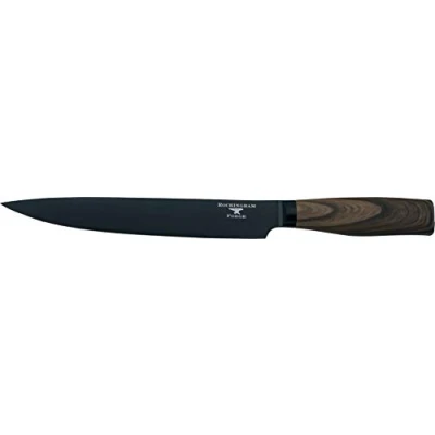Image of Rockingham Forge Forester Series 8&quot; Carving Knife Stainless Steel Blade with Black Oxide Coating Ergonomic Wooden Handle, RF 6184P