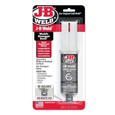 Image of J B Weld™ Syringe Original Cold Two Part Epoxy System, Ultra Fast Setting Time, High Strength, Suitable for All Metals and Other Materials, Dark Grey 25ml