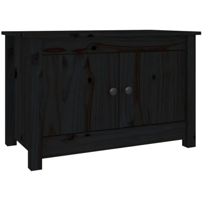 Image of vidaXL Shoe Cabinet Black 70x38x45.5 cm Solid Wood Pine