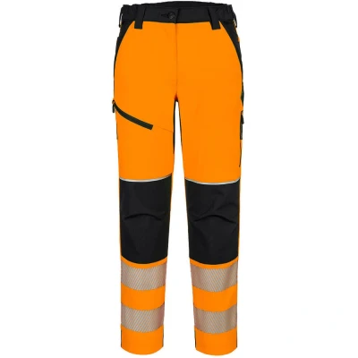 Image of Portwest PW3 Hi Vis Women&#039;s Stretch Trouser Orange/Black Large