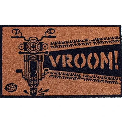 Image of Coco &amp; Coir Door Mats Indoor/Outdoor Non Slip Lifestyle Entrance Mat (Vroom 45cm x 75cm)
