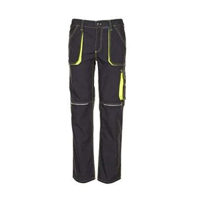 Image of Planam 6220027 Size 27 &quot;Basalt Neon&quot; Trousers Anthracite/Yellow