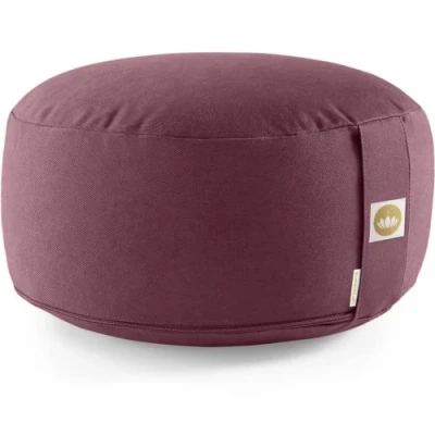 Image of Lotuscrafts Meditation Cushion LOTUS Height 15 cm Spelt Filling Washable Cover Organic Cotton Floor for Yoga Pillow GOTS Certified