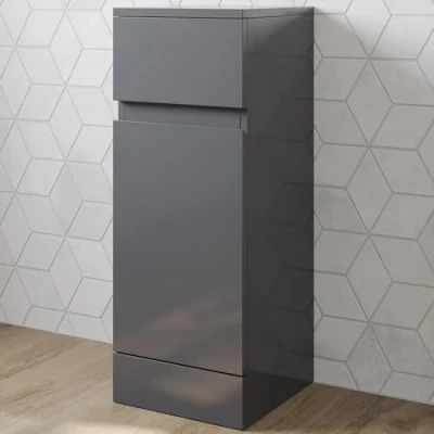 Image of Artis Grey Gloss Cloakroom Freestanding Storage Unit 300mm