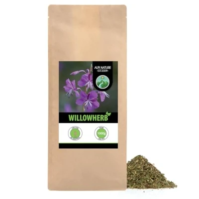 Image of Willow herb tea with small flowers (1kg), Fireweed cut, gently dried, 100% pure and natural for the preparation of tea, willowherb herbal