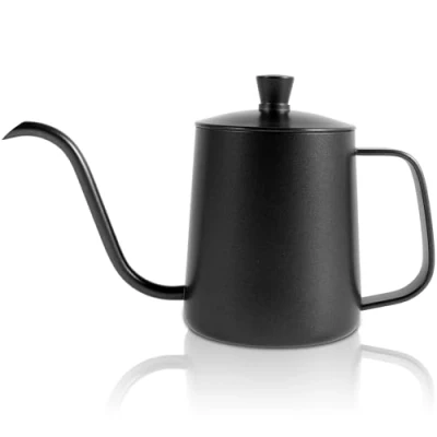 Image of Pour Over Gooseneck Kettle, 350ml Kettle Spout Coffee Tea Pot with Handle, Stainless Steel for Maker Carafe,Travel Outdoor(Black)