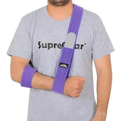 Image of supregear Arm Sling, Adjustable Support Strap, Lightweight Shoulder Immobilizer for Injured Elbow, Broken Collarbone, Torn Rotator Cuff, Dislocation or AC Separation, Left Right, Men Women
