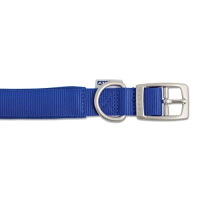 Image of Ancol Heritage Nylon Padded Collar, Blue, Size 8