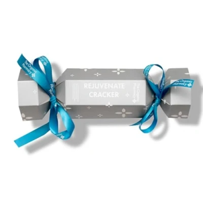 Image of The Organic Pharmacy Rejuvenate Cracker, Christmas Kit, 20ml Refresh &amp; Hydrate, With Rose Water, Gotu Kola, Calendula, Blueberry, 99.4% and 82.03%