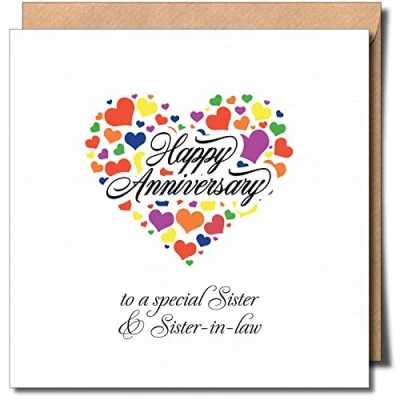 Image of Sister and in law Anniversary Card Lesbian Gay LGBTQIA+ LGBT 150mm x Premium 300gsm